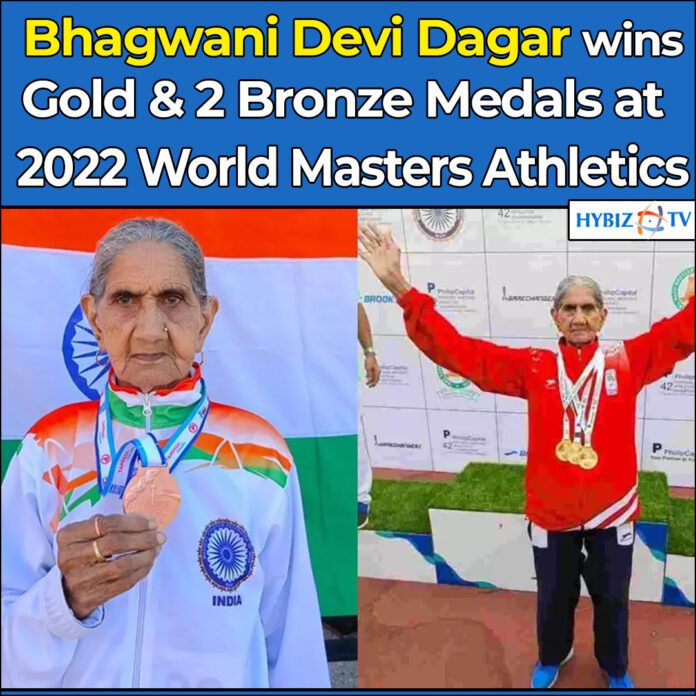 Bhagwani Devi Dagar wins Gold & 2 Bronze Medals at 2022 World Masters Athletics