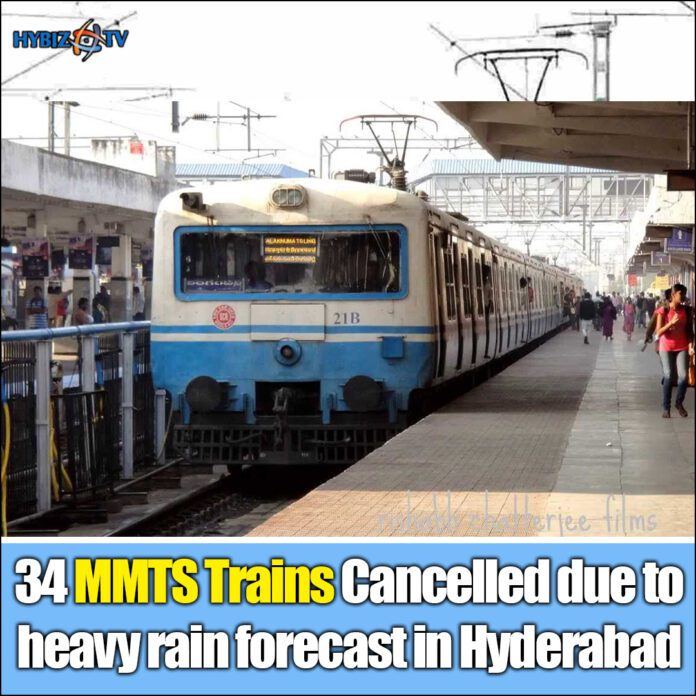 34 MMTS Trains Cancelled due to heavy rain forecast in Hyderabad