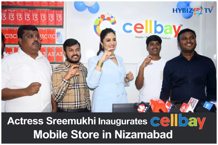 Actress Sreemukhi Inaugurates Cellbay Mobile Store in Nizamabad