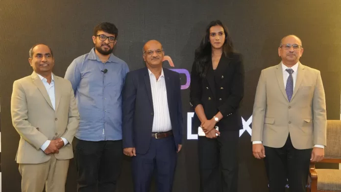 Image Caption: (L – R) Mr. Venkat Reddy, CEO; Posidex Technologies; Mr. Venkata Datta Sai Gouravelly, Executive Director; Posidex Technologies; Mr. G T Venkateshwar Rao, Managing Director, Posidex Technologies; P.V. Sindhu, Olympic Medalist & Indian Badminton Player and Mr. Bhavani Shanker Chitoor, Director, Posidex Technologies today unveiled new brand identity of Posidex Technologies