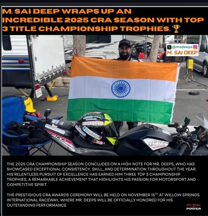 Indian Motorsport Ambassador M. Sai Deep