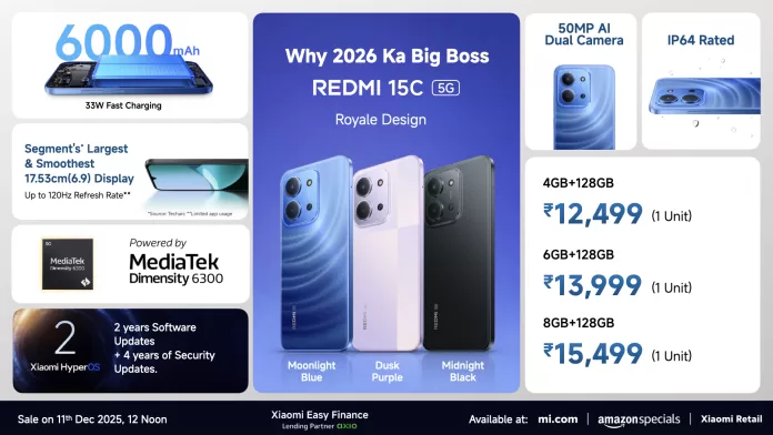 REDMI 15C 5G launch in India