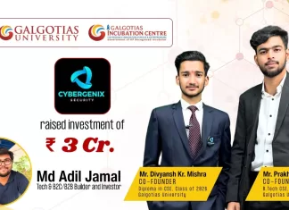 INR 3 Crore Funding Grabbed by Galgotias University Student-Led Startup Cybergenix Security Pvt Ltd