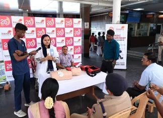 Kauvery Hospital Conducts Basic Life Support and Defibrillator Training Program for Railway Staff