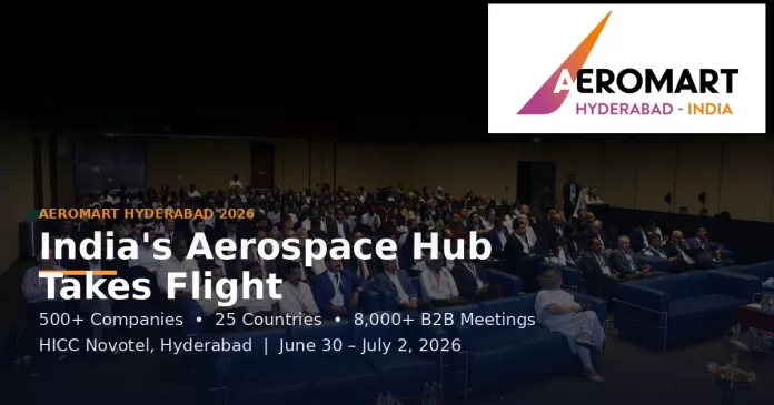 Aeromart Hyderabad 2026 international aerospace and defence business convention audience at HICC Novotel
