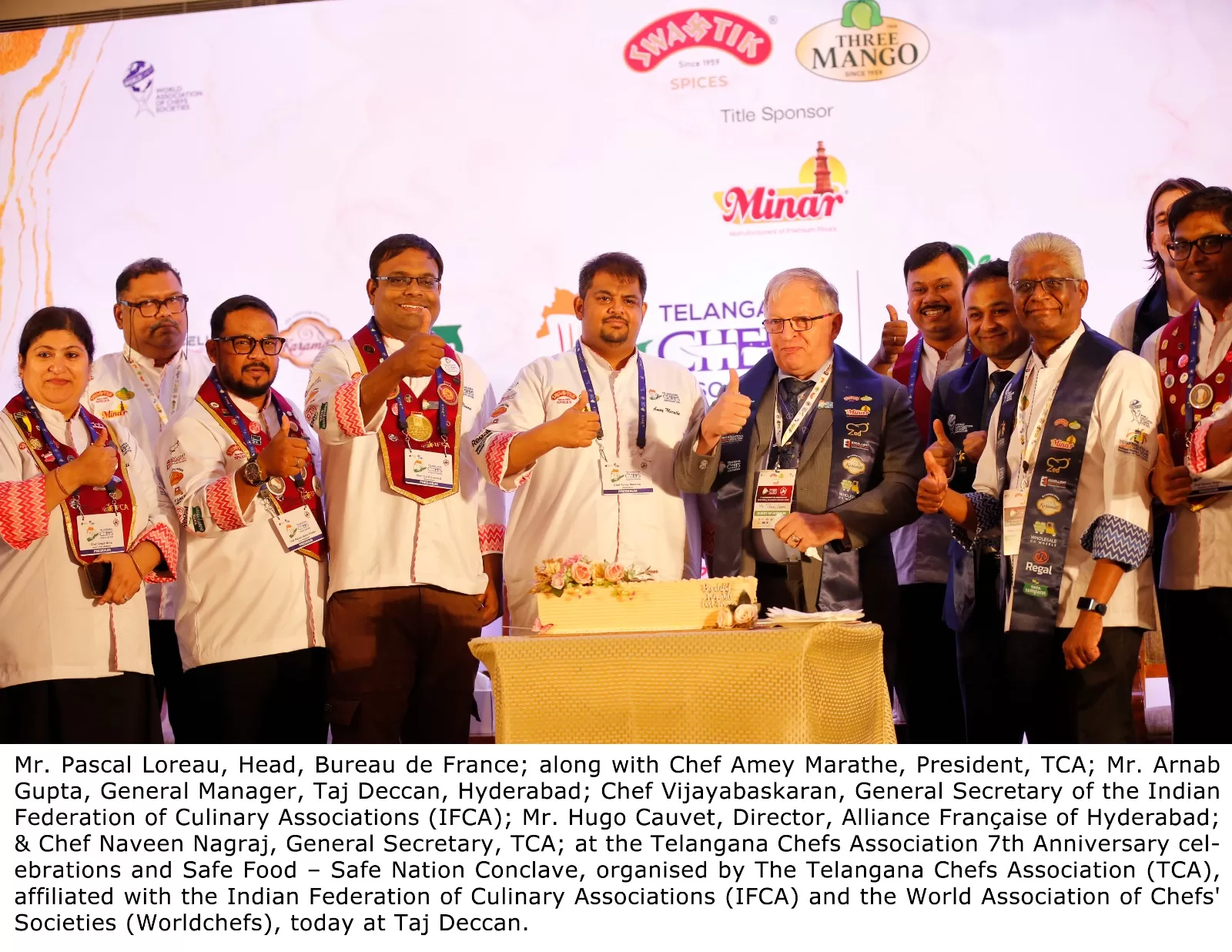 Award recipients at Telangana Chefs Association 7th Anniversary ceremony