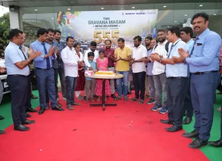 Varun Motors 555 Brezza Deliveries Celebrated Varun Motors Maruti Suzuki dealership team Brezza delivery celebration